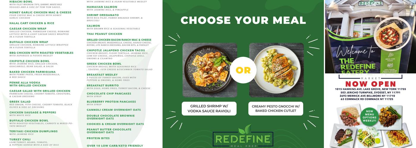 Redefine Meals Menu
