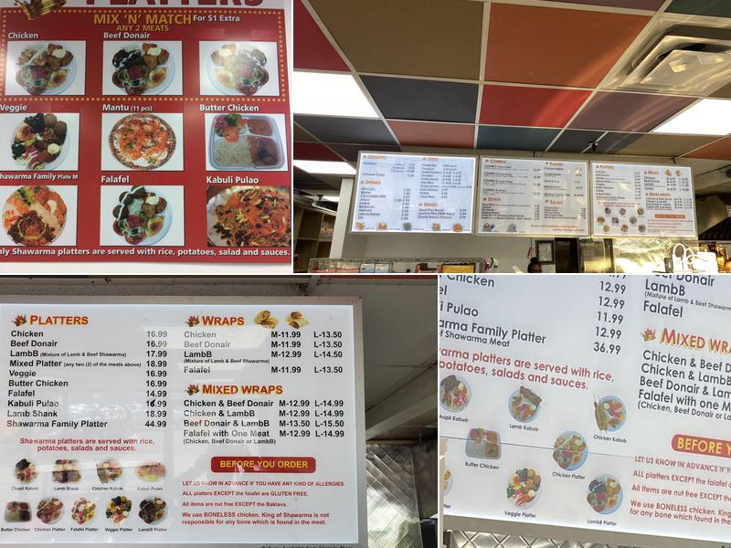 King of Shawarma Menu