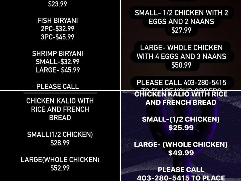 Mo's Kitchen Inc Menu