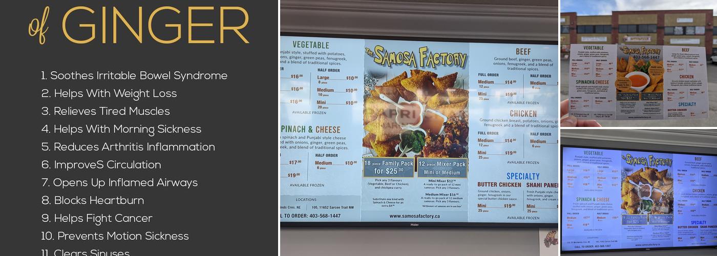 The Samosa Factory Menu