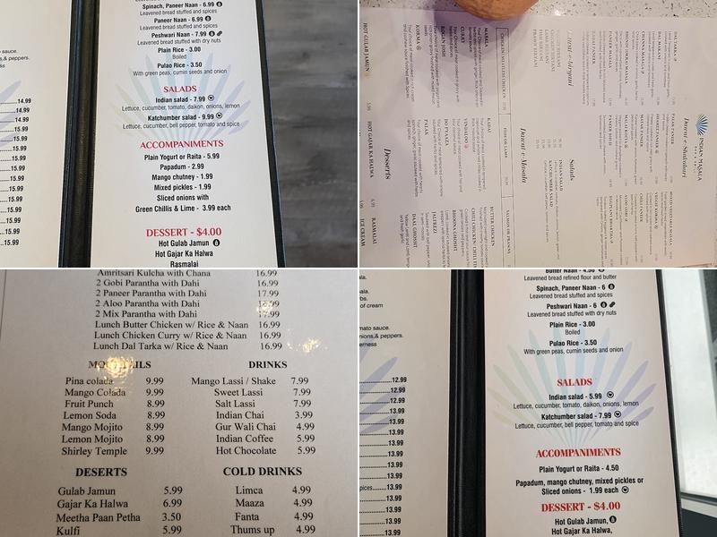 Indian Masala Bar & Grill Menu