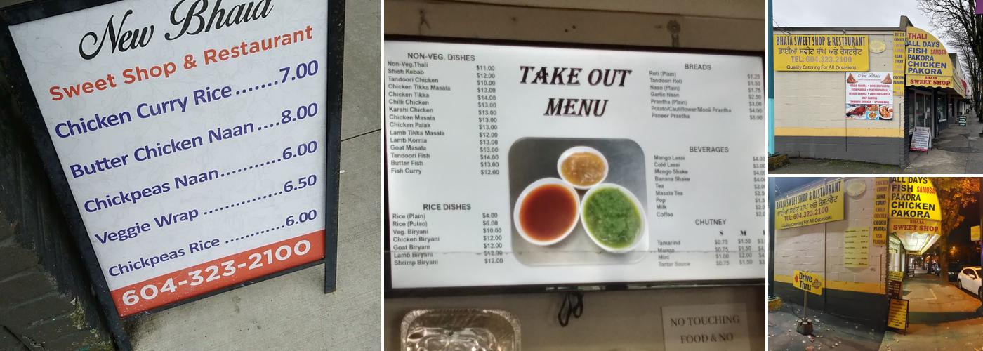 New Bhaia Sweet Shop Menu