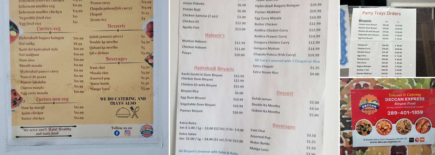Deccan Express - Biryani Point Menu