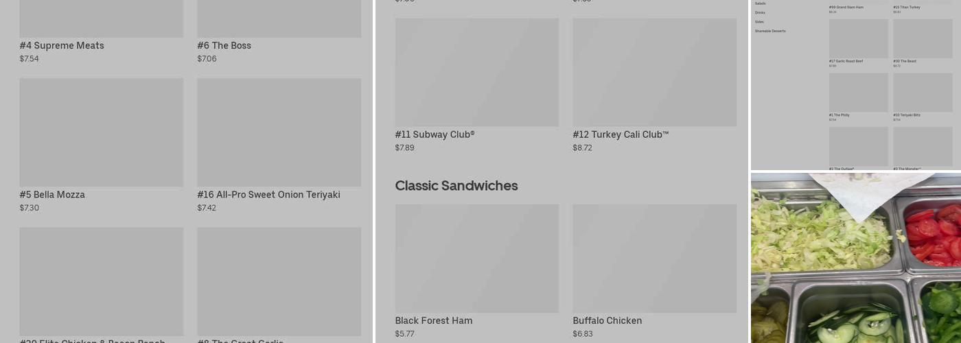 Subway Menu