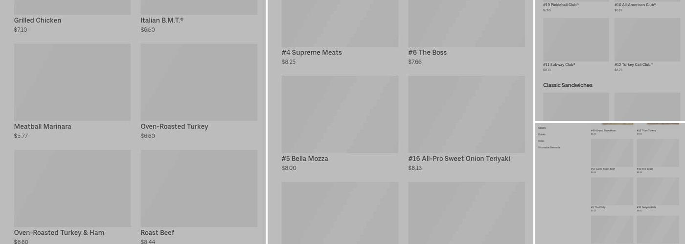 Subway Menu