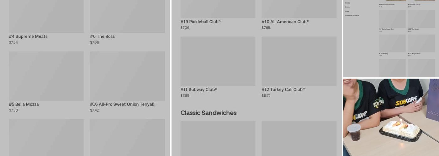 Subway Menu