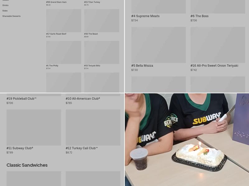 Subway Menu