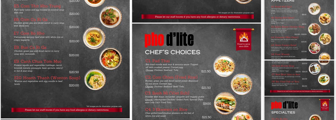 Pho d'lite Menu
