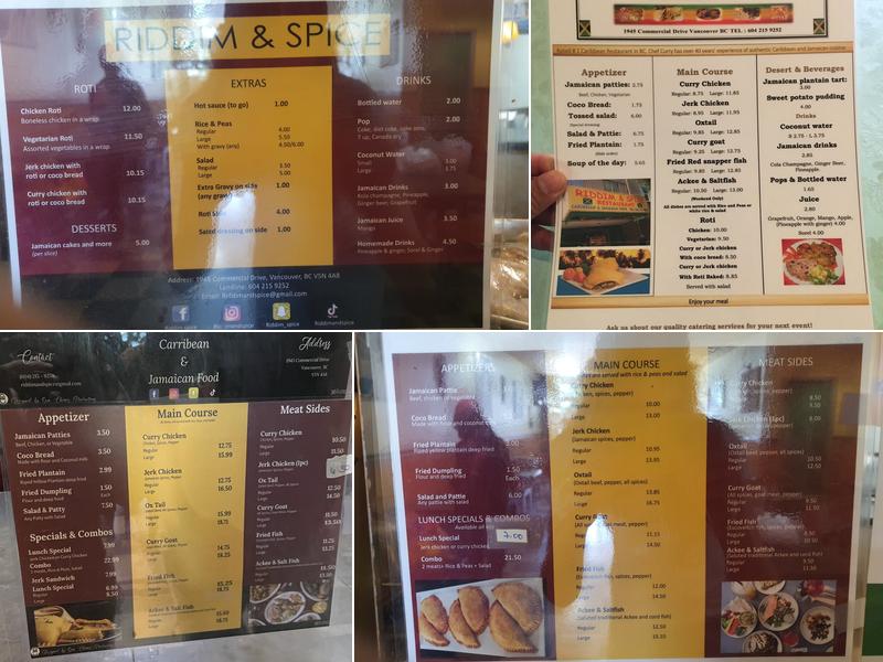 Riddim & Spice Menu