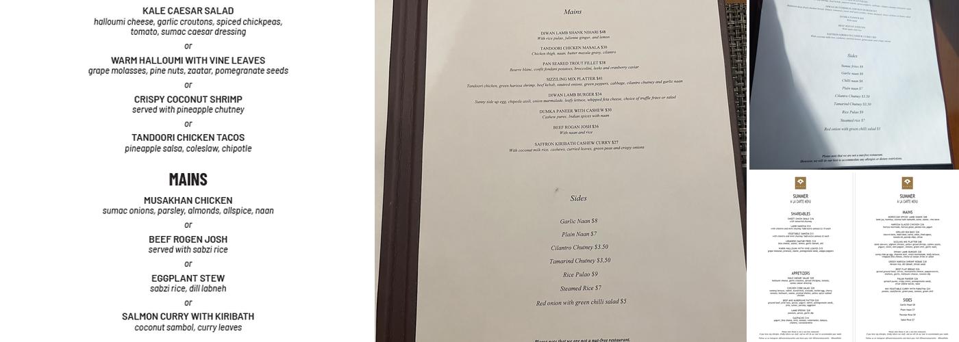 Diwan Menu