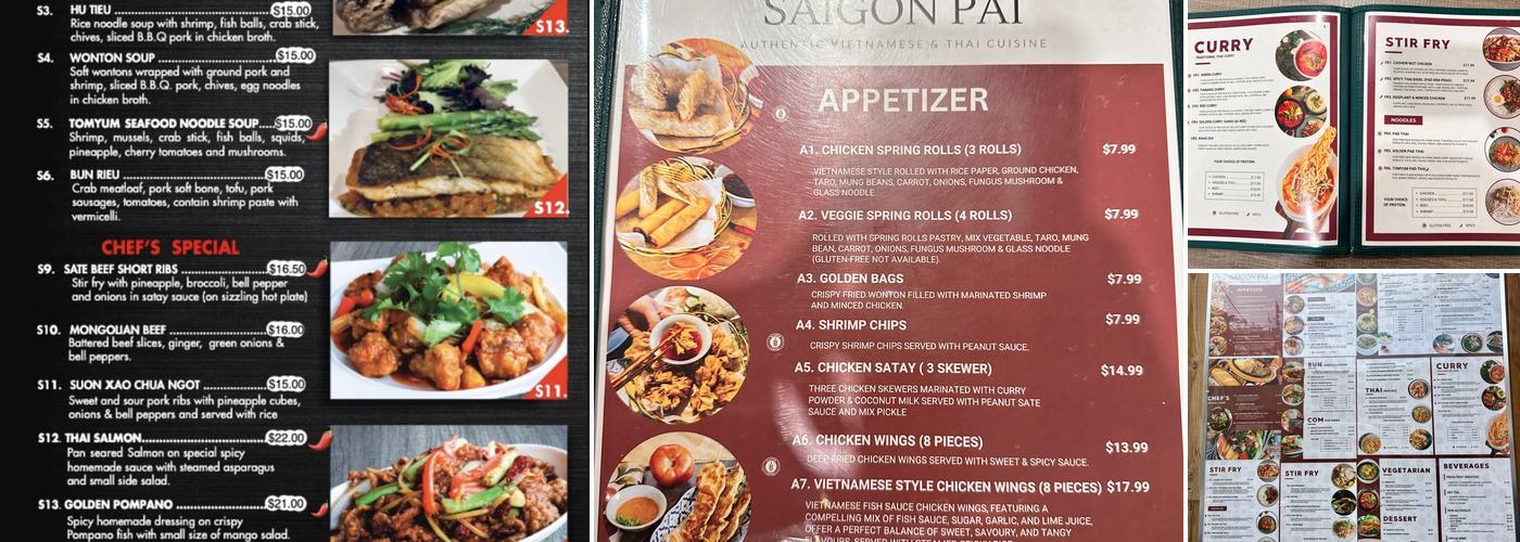 Saigon Pai Menu