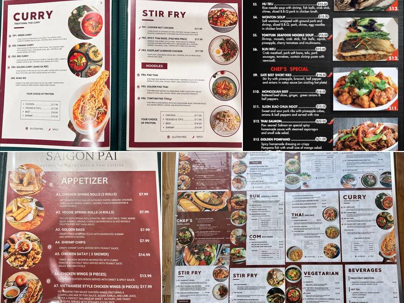 Saigon Pai Menu