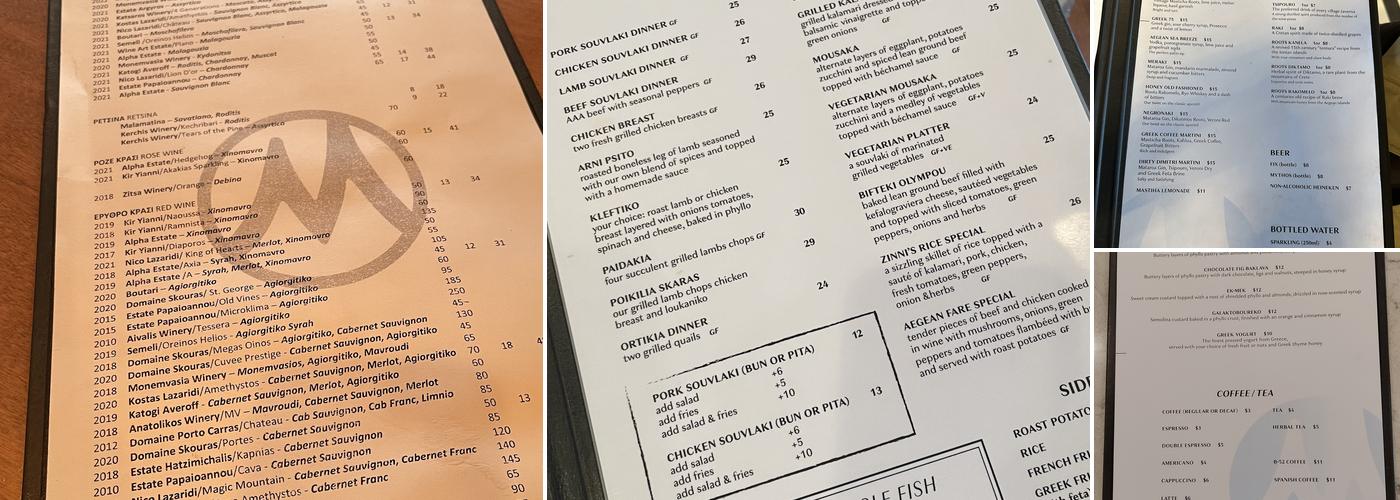 Mezes Menu