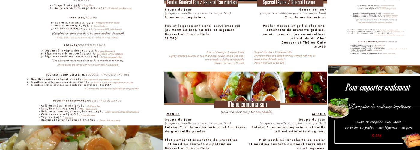Restaurant Levina Menu