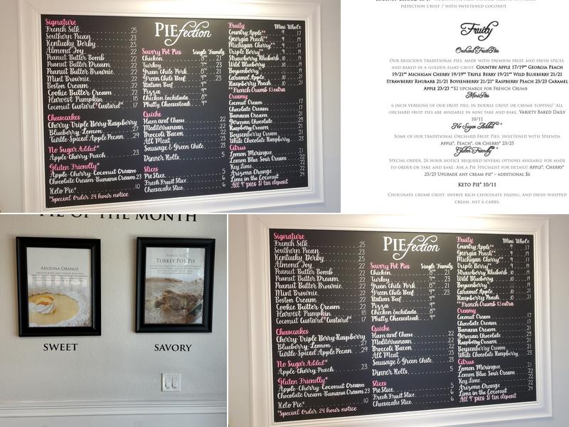 Piefection Menu