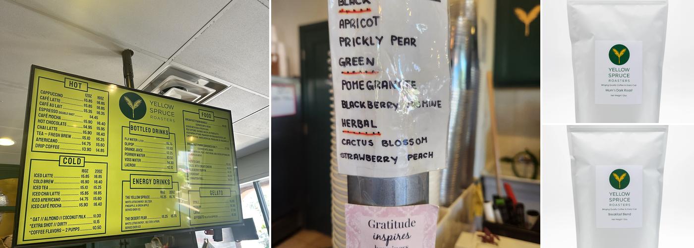 Yellow Spruce Roasters & Wine Bar Menu