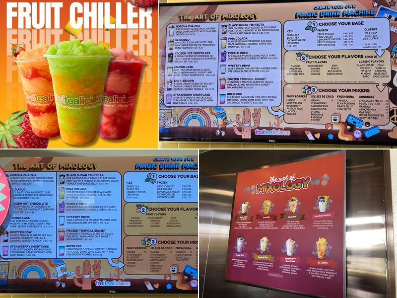Fruitealicious Bubble Tea & Smoothies Menu