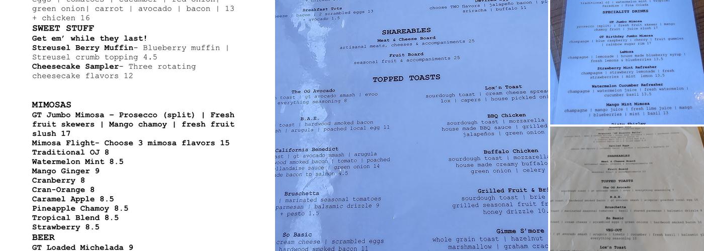 Get Toasted Menu
