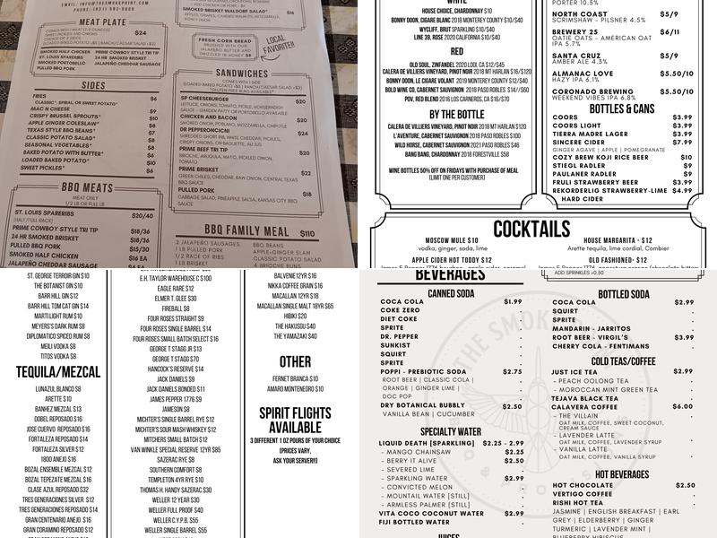 The Smoke Point BBQ & Provisions Menu