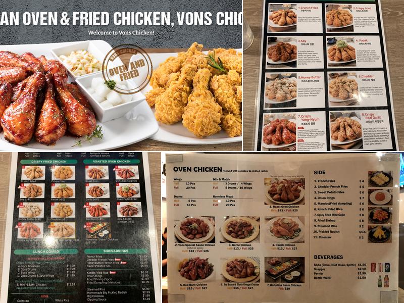 Vons Chicken - Torrance Menu