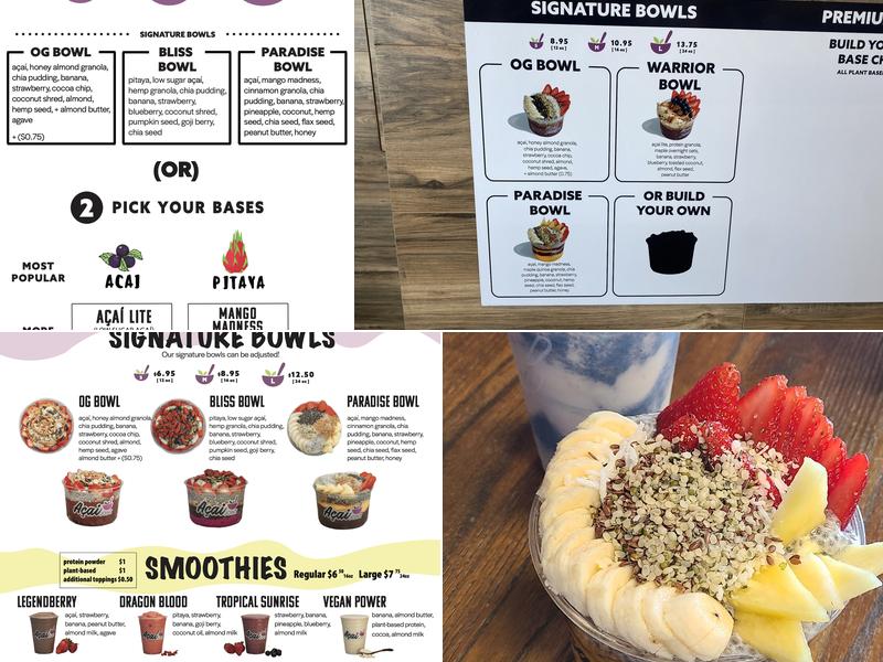 Acai Joint Menu