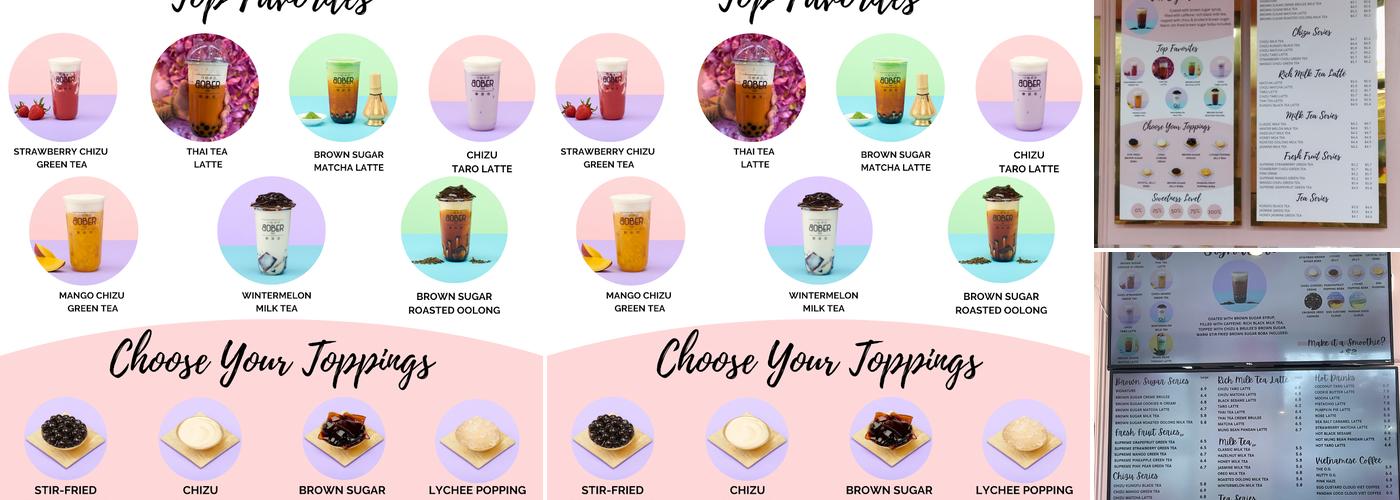 Bober Tea & Coffee Menu