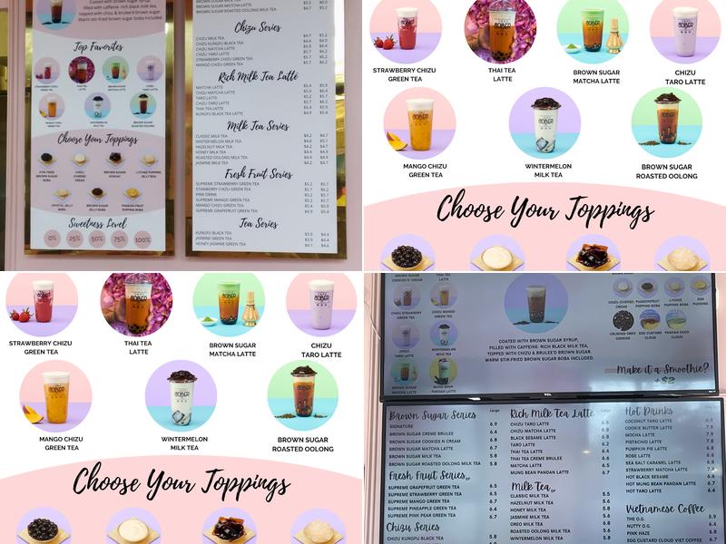 Bober Tea & Coffee Menu