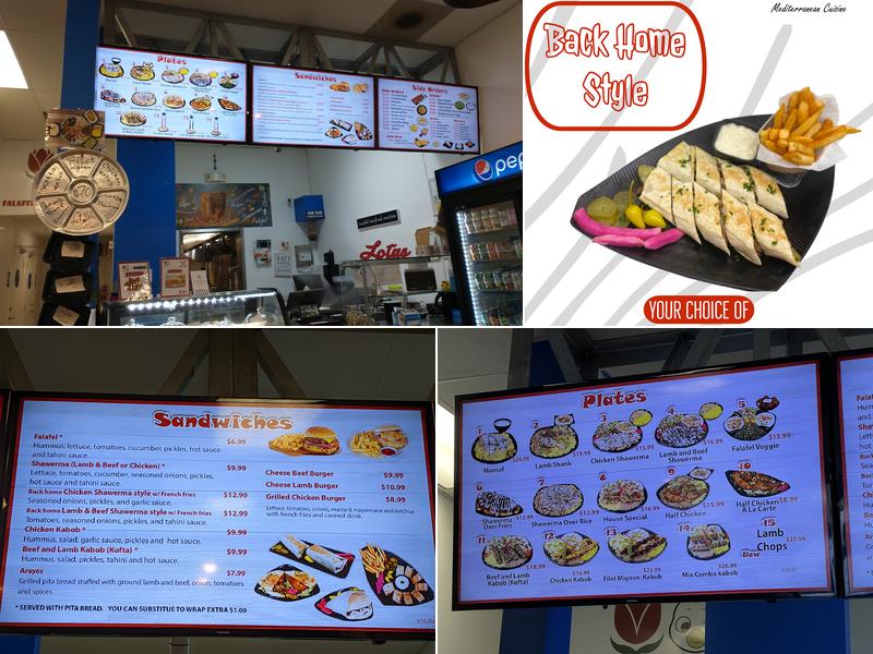 Lotus Falafel and Shawerma-SAN BRUNO Menu