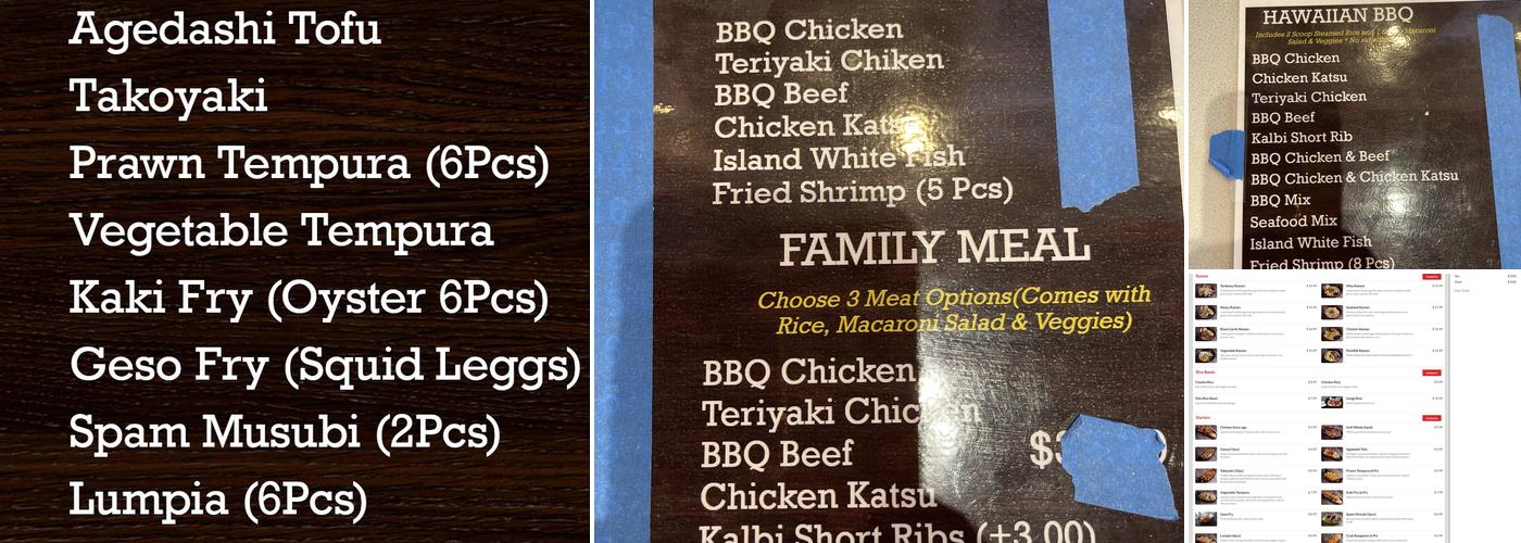 Ramen 101 Menu