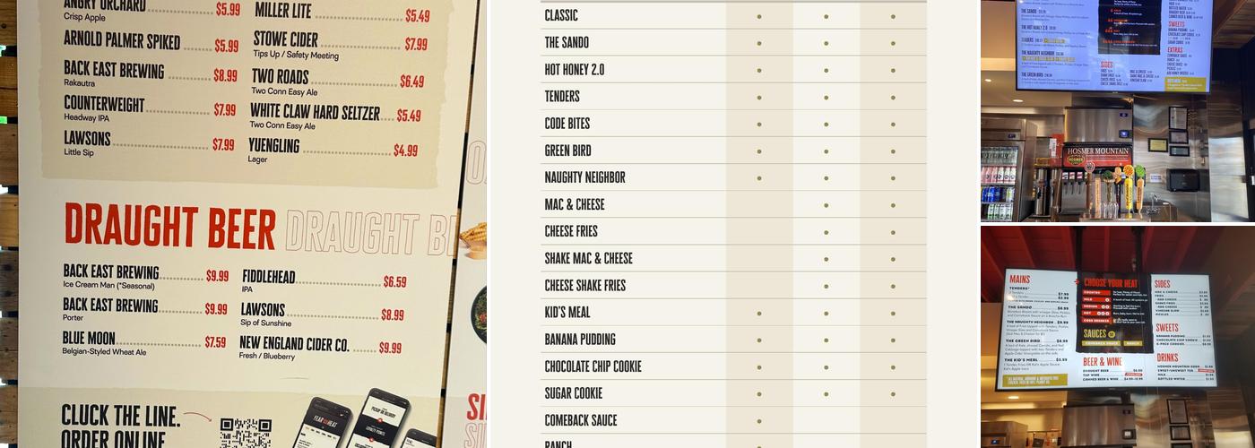 BIRDCODE Hot Chicken Menu