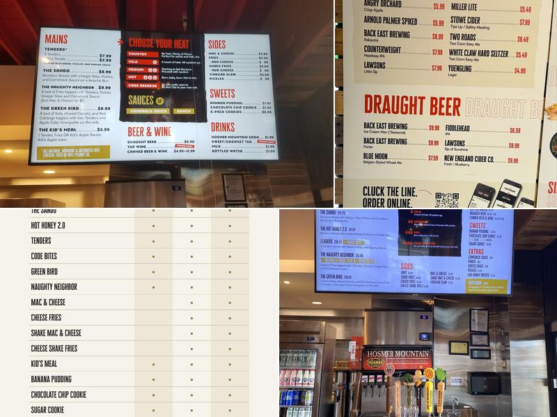 BIRDCODE Hot Chicken Menu