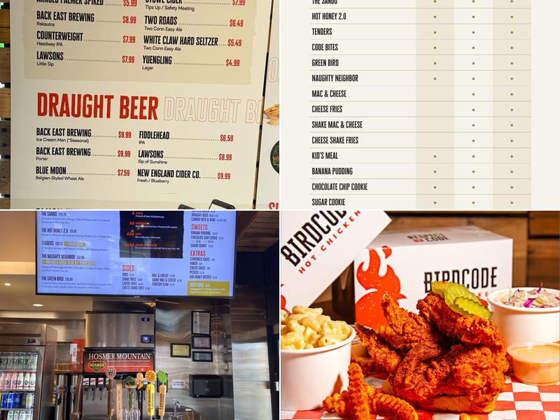 BIRDCODE Hot Chicken Menu