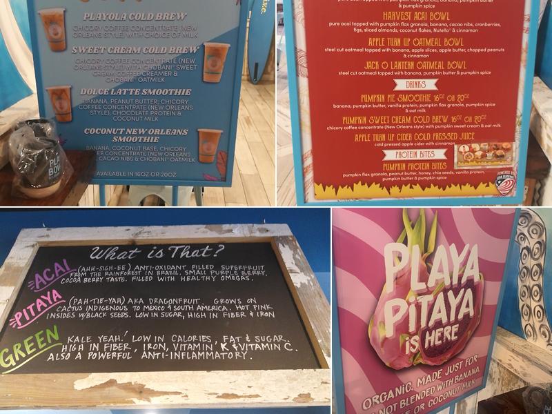 Playa Bowls Menu