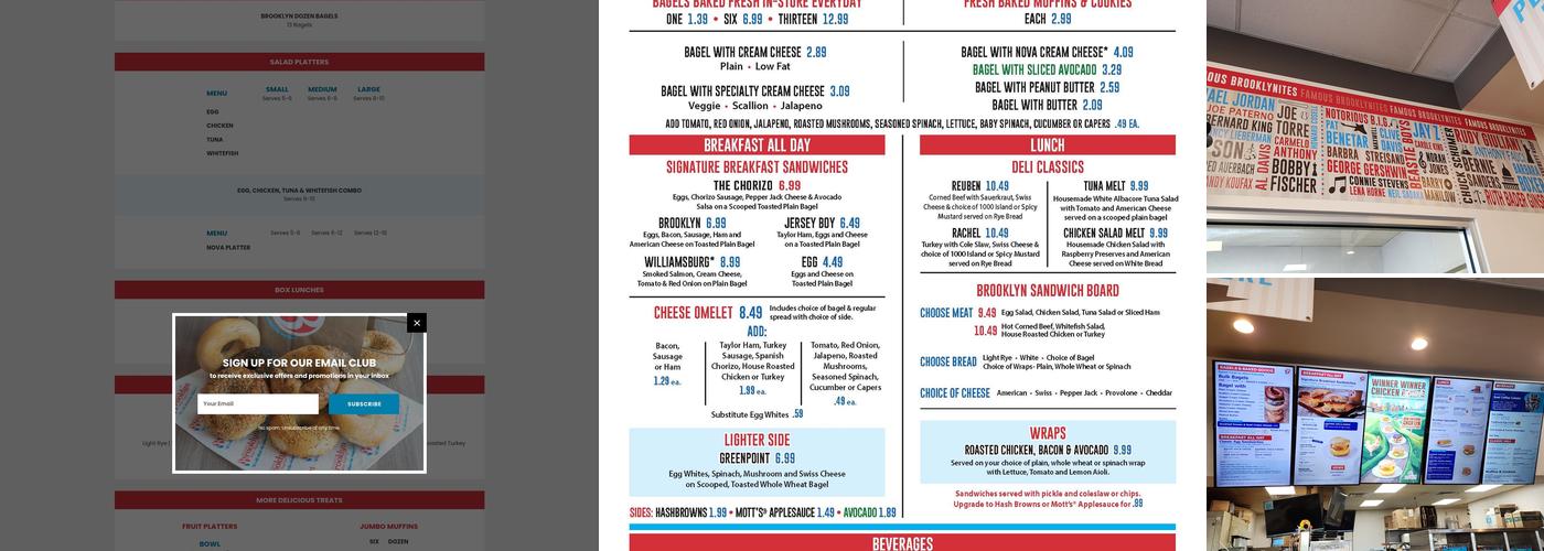 Brooklyn Water Bagel Menu