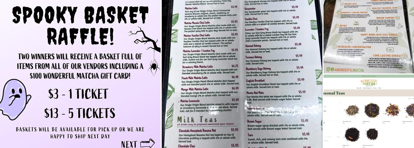 Wonderful Matcha Menu