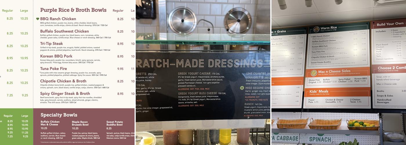 CoreLife Eatery Menu