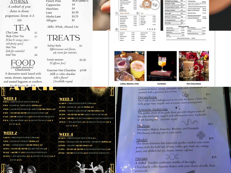 Edge of the Universe Cafe Menu