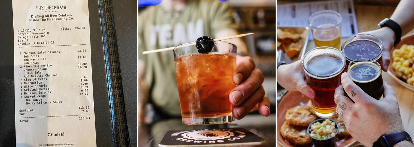 Inside the Five Brewing Co. Menu