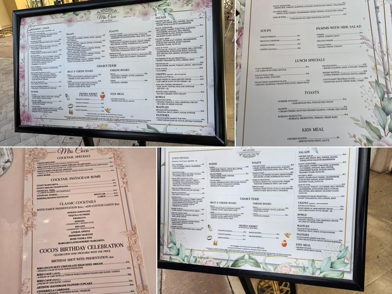 MRS COCO Menu