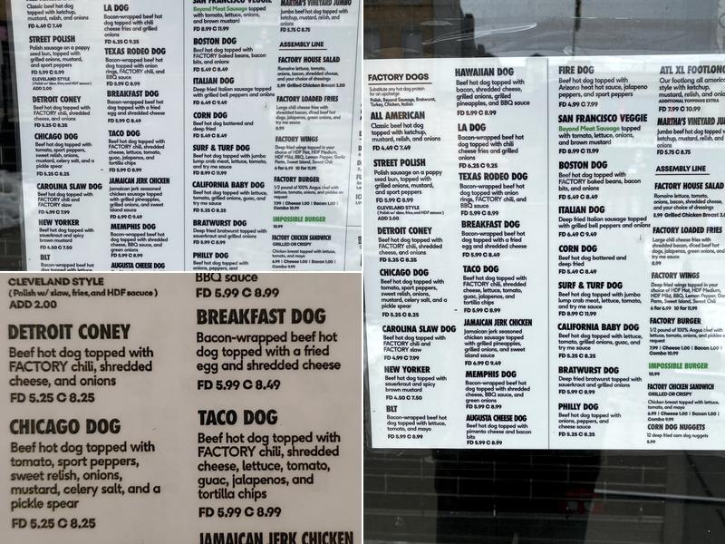 The Original Hot Dog Factory Brooklyn Menu