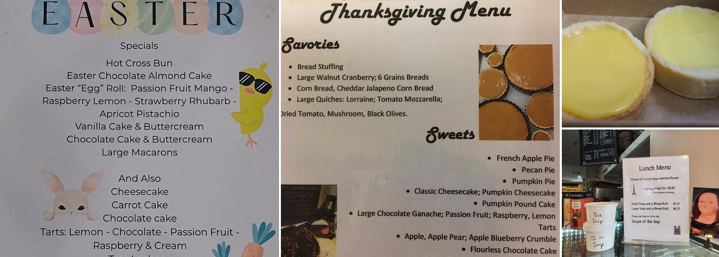 Petite B Bakery Menu