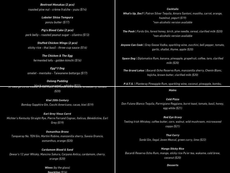 Double Chicken Please Menu