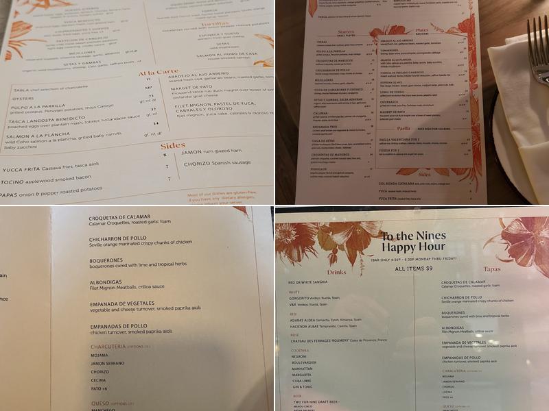 Tasca NYC Menu