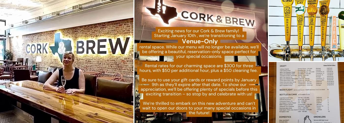 Cork & Brew Menu
