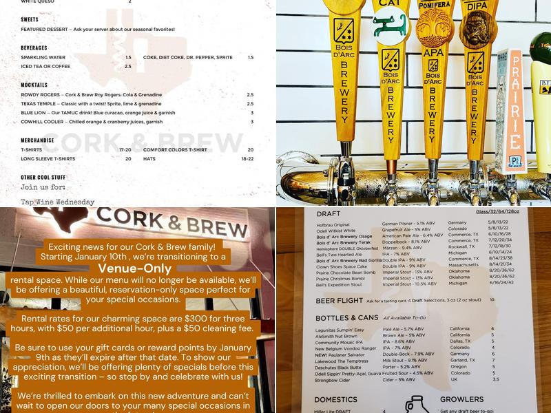 Cork & Brew Menu