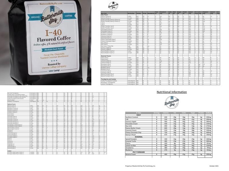 Buttermilk Sky Pie Flower Mound Menu