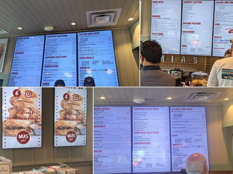 Mia's Table Menu