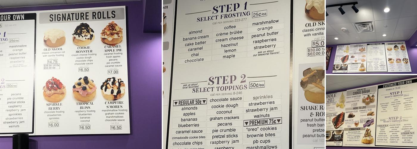 Cinnaholic Menu