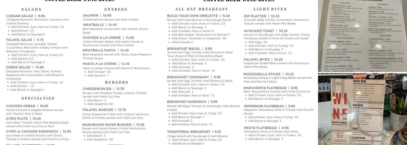 Roast & Brew Menu