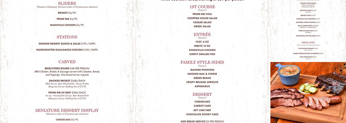 King Ranch Texas Kitchen Menu